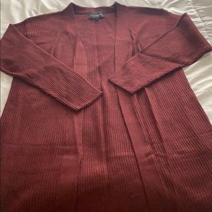 Burgundy long cardigan